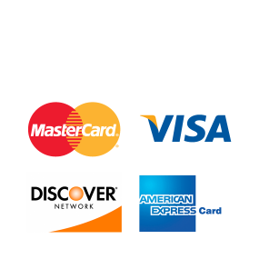 we accept mastercard, visa, discover, american express
